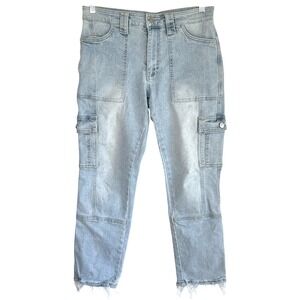 Kancan Felicity High Rise‎ Slim Straight Cargo Denim Jeans Size 28 Y2K Stretch